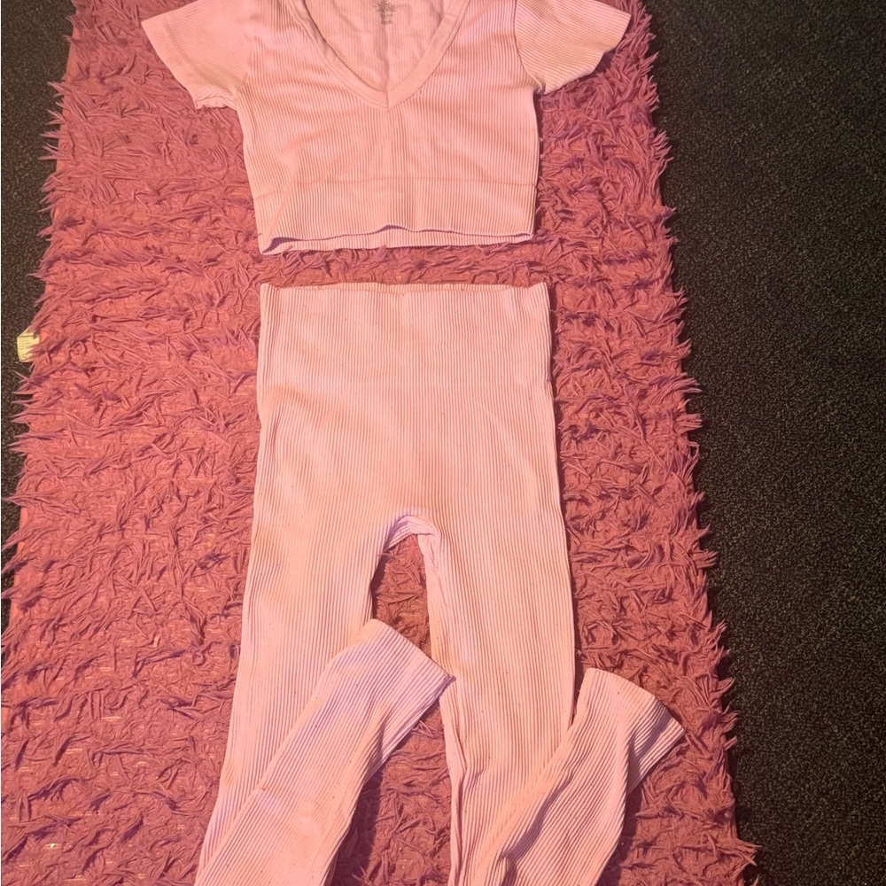 Cotton Candy Pink Ribbed set
